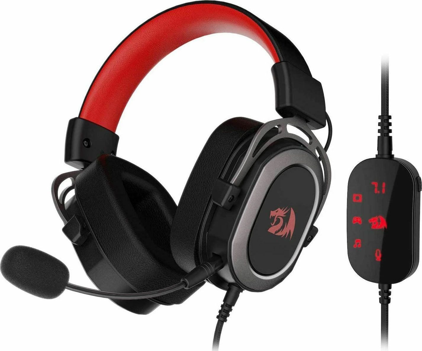 Gaming Headset Redragon Helios H Over Ear με Σύνδεση USB Κόκκινο Redragon SHOPFLIX gr