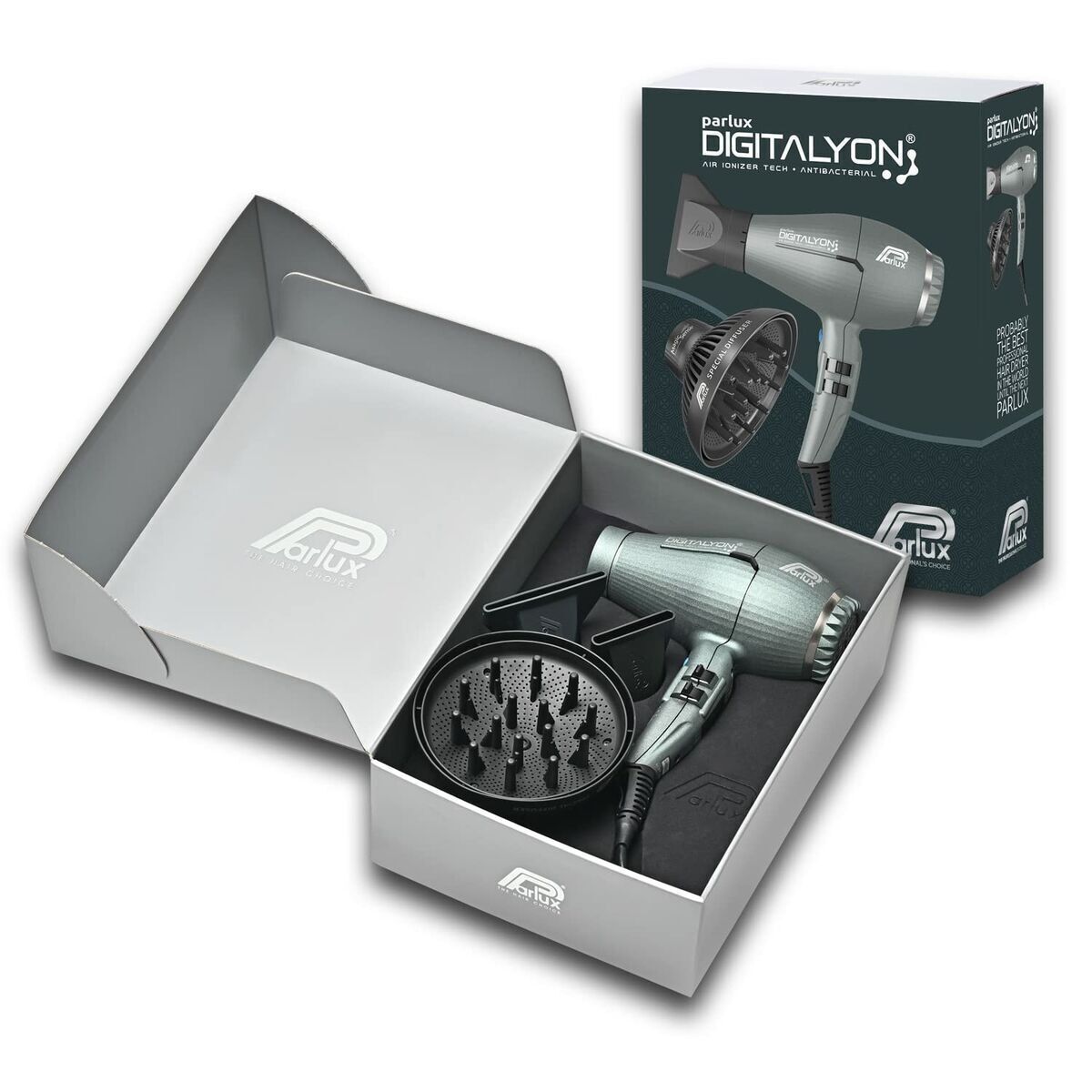 Επαγγελματικό Πιστολάκι Μαλλιών Parlux Digitalyon & Φυσούνα Magic Sense  Ionic 2400W Gray - Parlux
