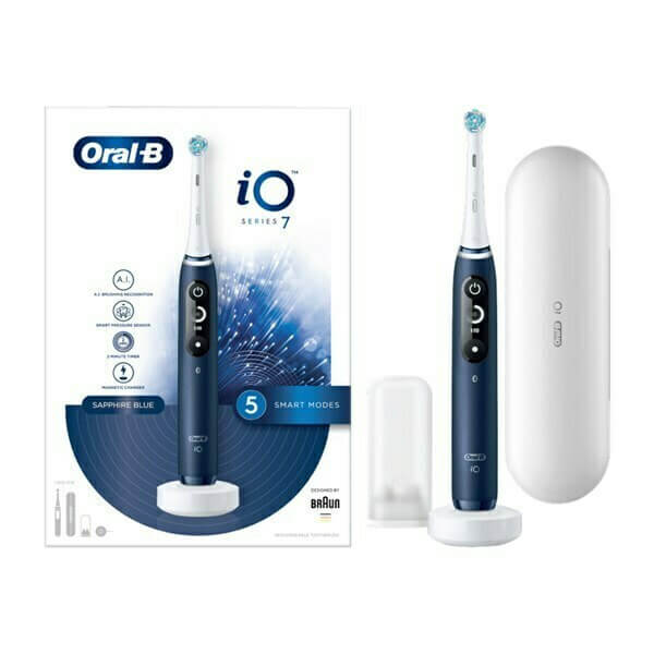 Ηλεκτρική Οδοντόβουρτσα Oral-B IO Series 7 με Χρονομετρητή Αισθητήρα Πίεσης & Θήκη Ταξιδίου Sapphire Blue
